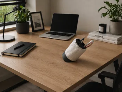 Modern Diamond Japandi Desk Organizer 