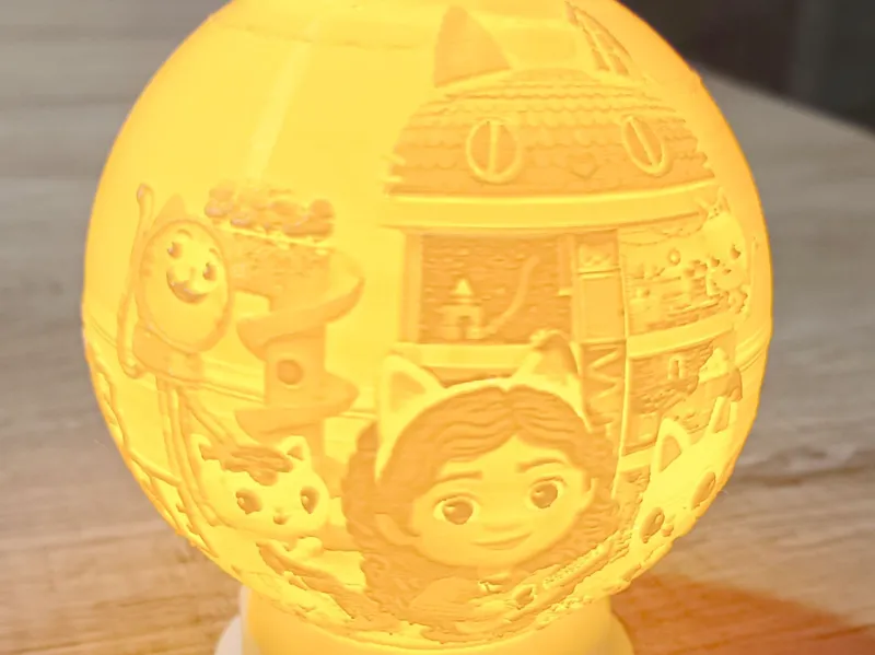 Gabby's dollhouse lithophane lamp