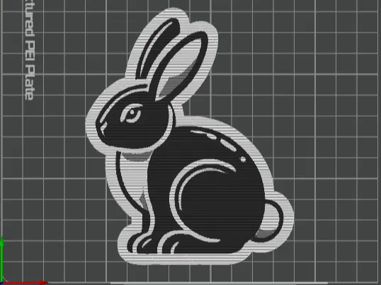 Minimalist Black and White Rabbit
