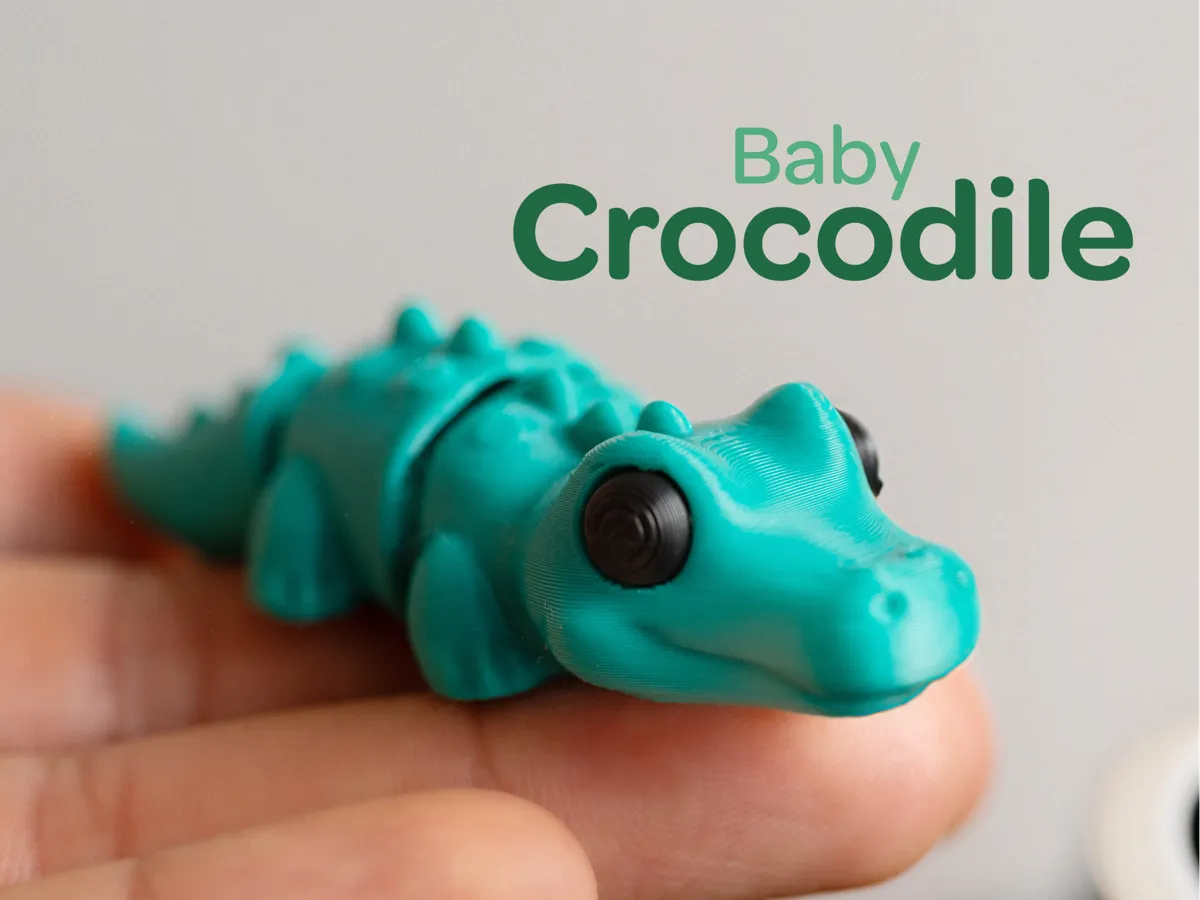 Mini Crocodile - Articulated & Keychain by Bodoke MakerWorld: Download Free 3D Models - 3D model önizlemesi