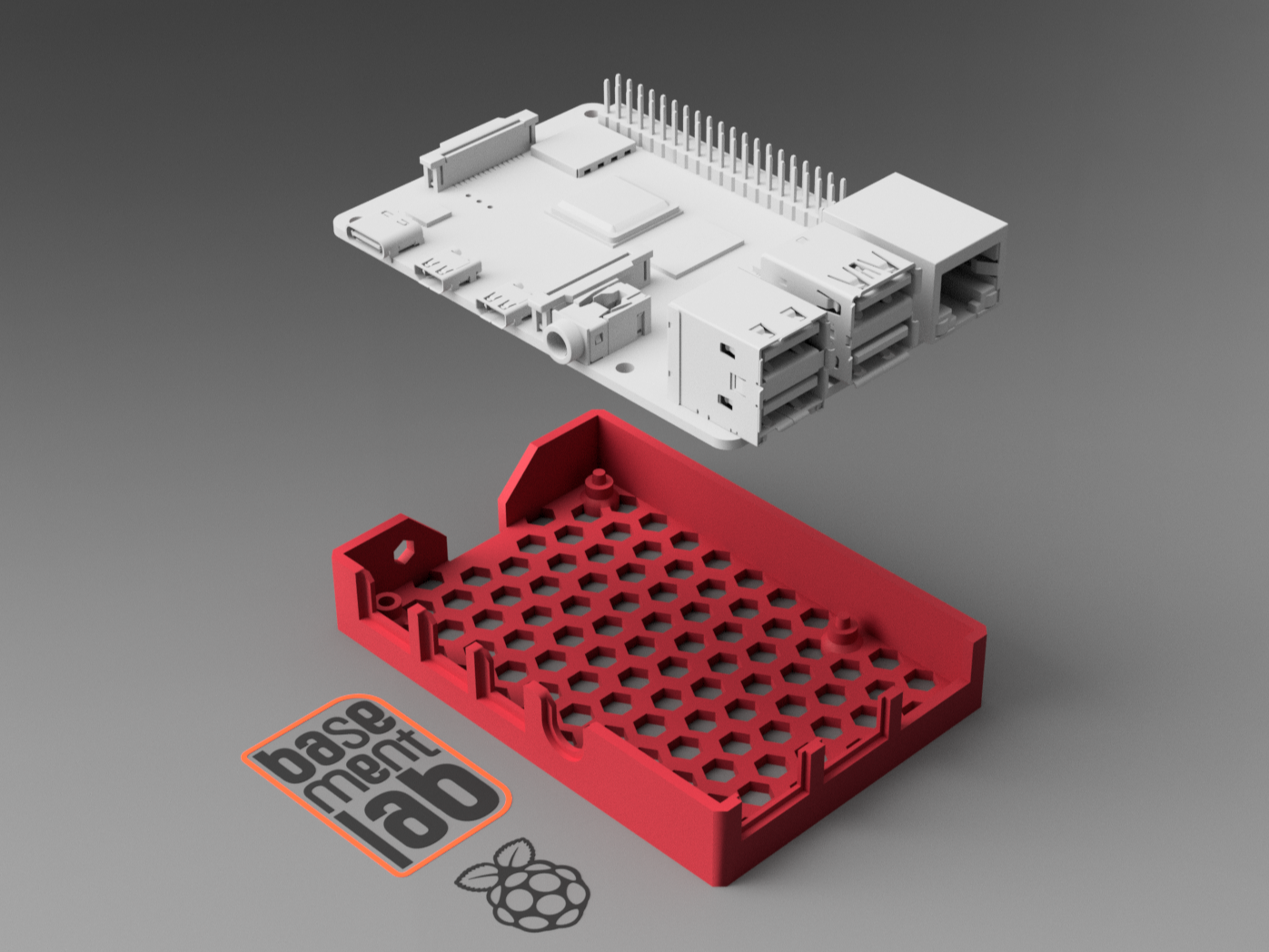 Raspberry Pi4 Open Case Honeycomb Design
