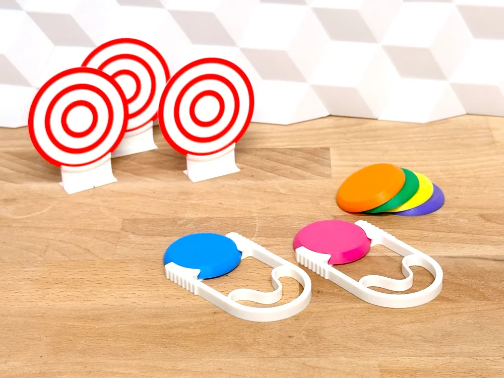 Disk Duel Game (launch disk, shoot targets, win the challenge!) by