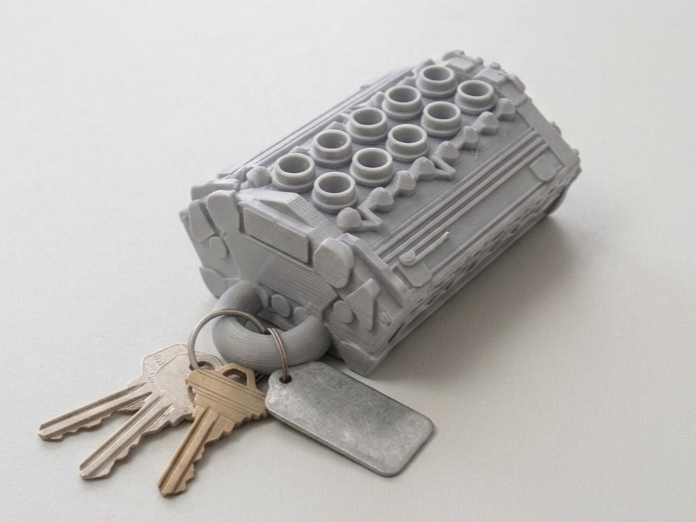 V10 Engine Keychain-レーシングエンジン