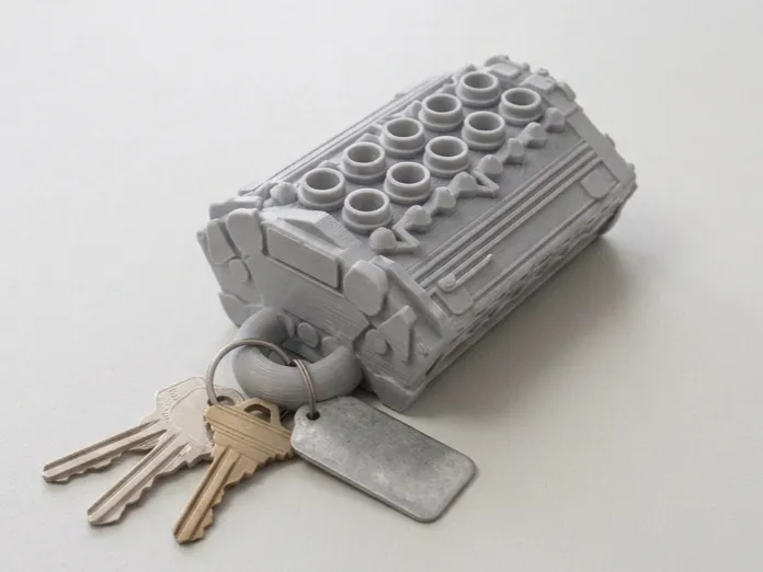V10 Engine Keychain-レーシングエンジン