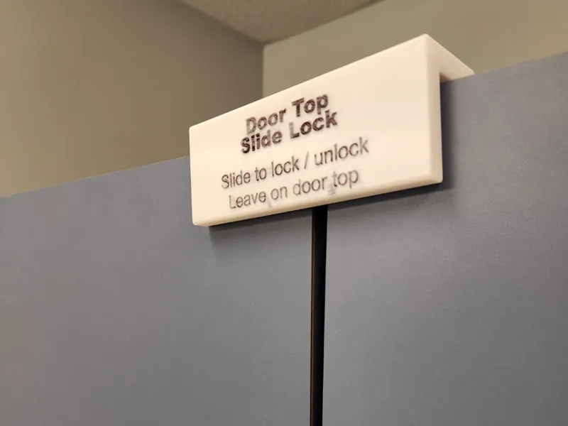 Bathroom Stall Door Top Slide Lock