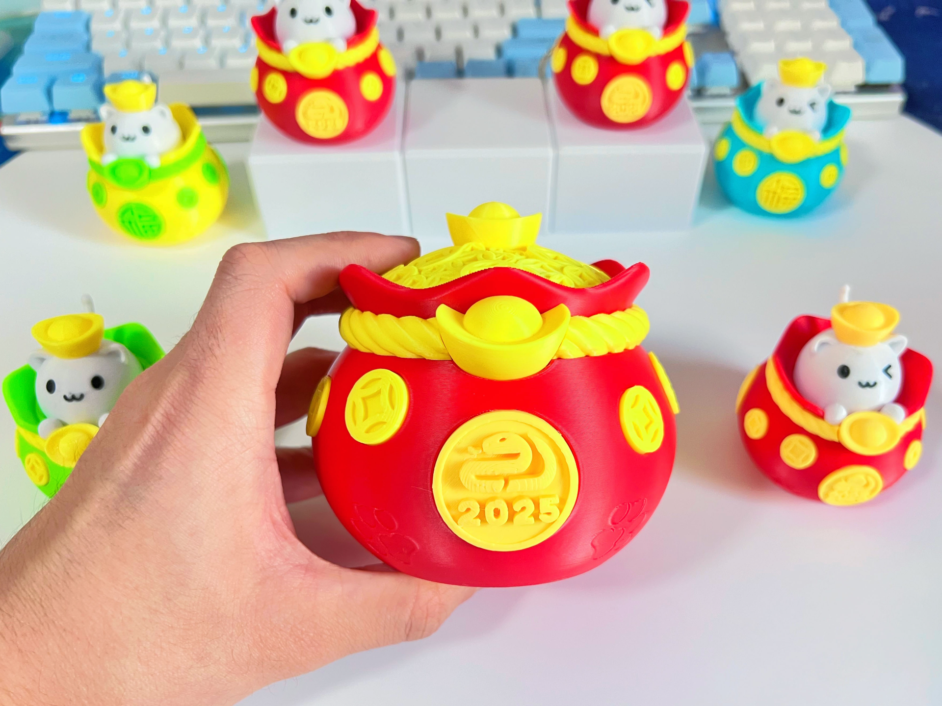 Miniatura 3 do modelo 3D 2026马年招财糖果罐子-零食罐子/干果罐子