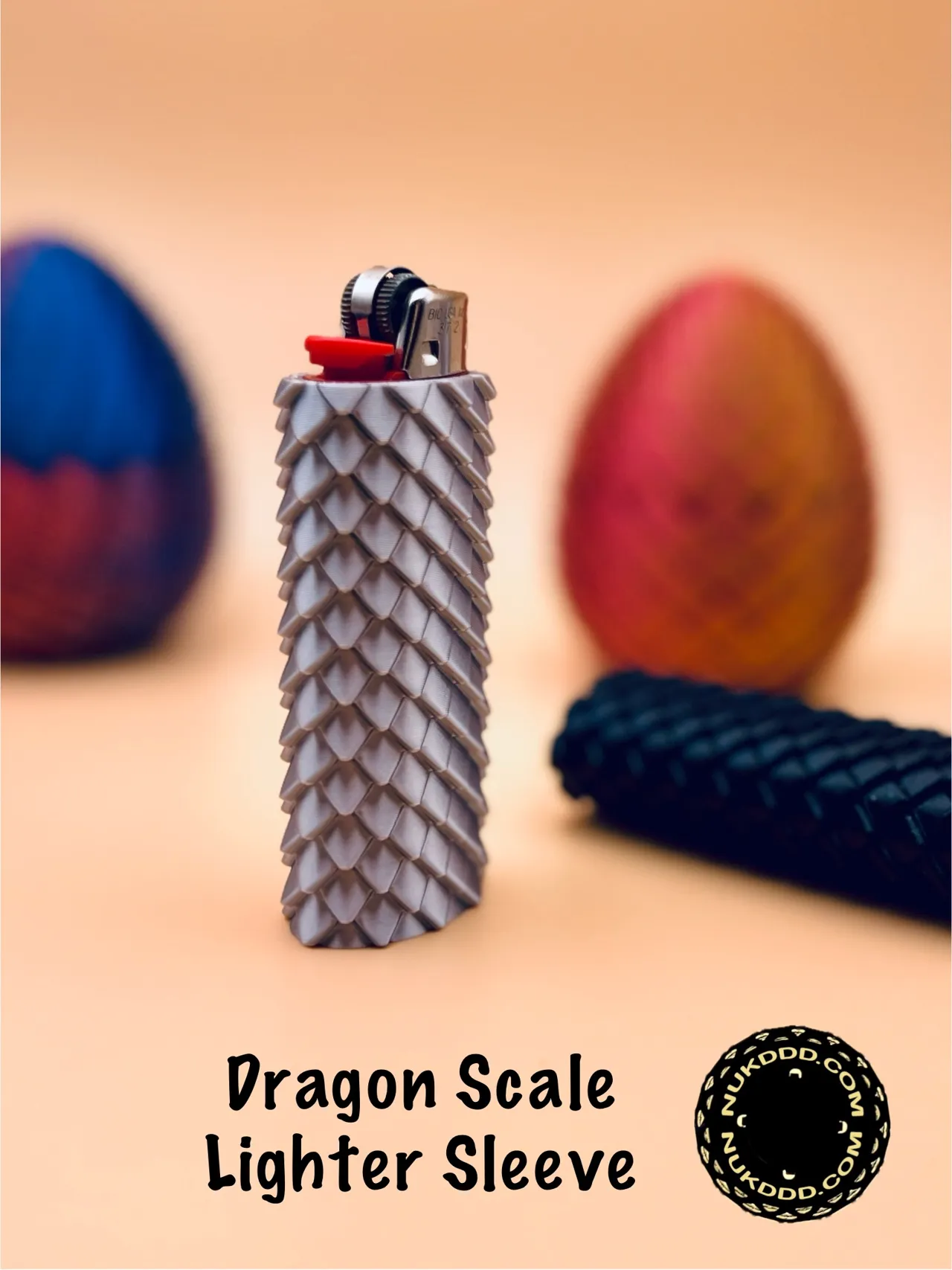 BIC Lighter Dragon Scale Sleeve view 2