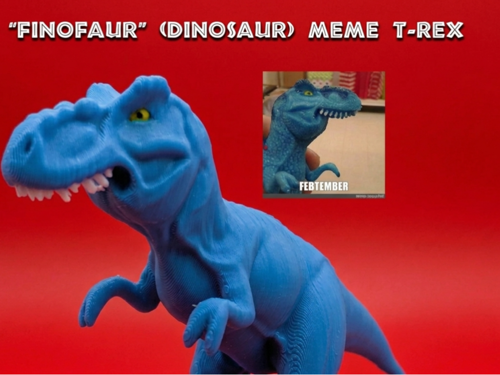 The "Finofaur" (dinosaur) meme t-rex