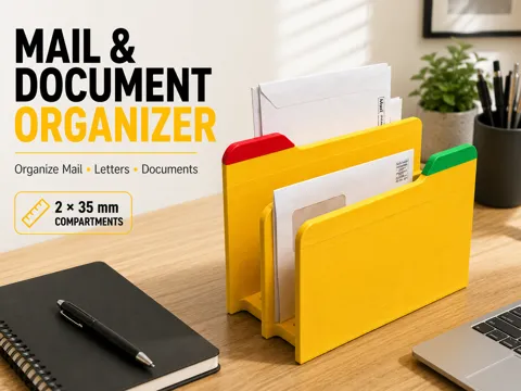 Organizador: Desktop Folder Organizer – 2 Compartments & Color — referencia de MakerWorld