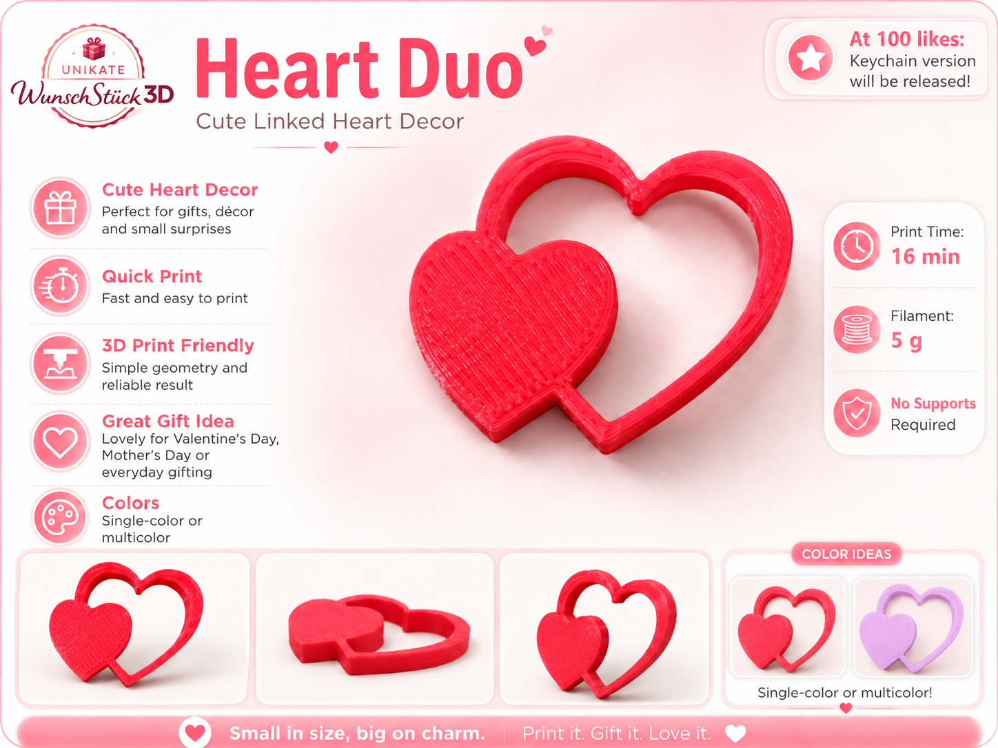 Heart Cute Love Valentine Mothers Day Gift fidget