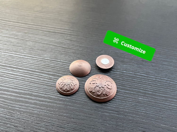 Magnetic Styled Cosplay Button - Parametric