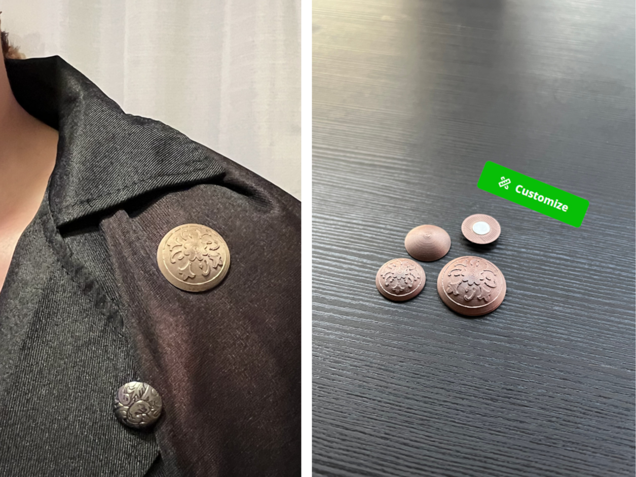 Magnetic Cosplay Button - Styled or Plain