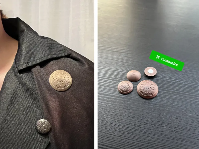 Magnetic Cosplay Button - Styled or Plain