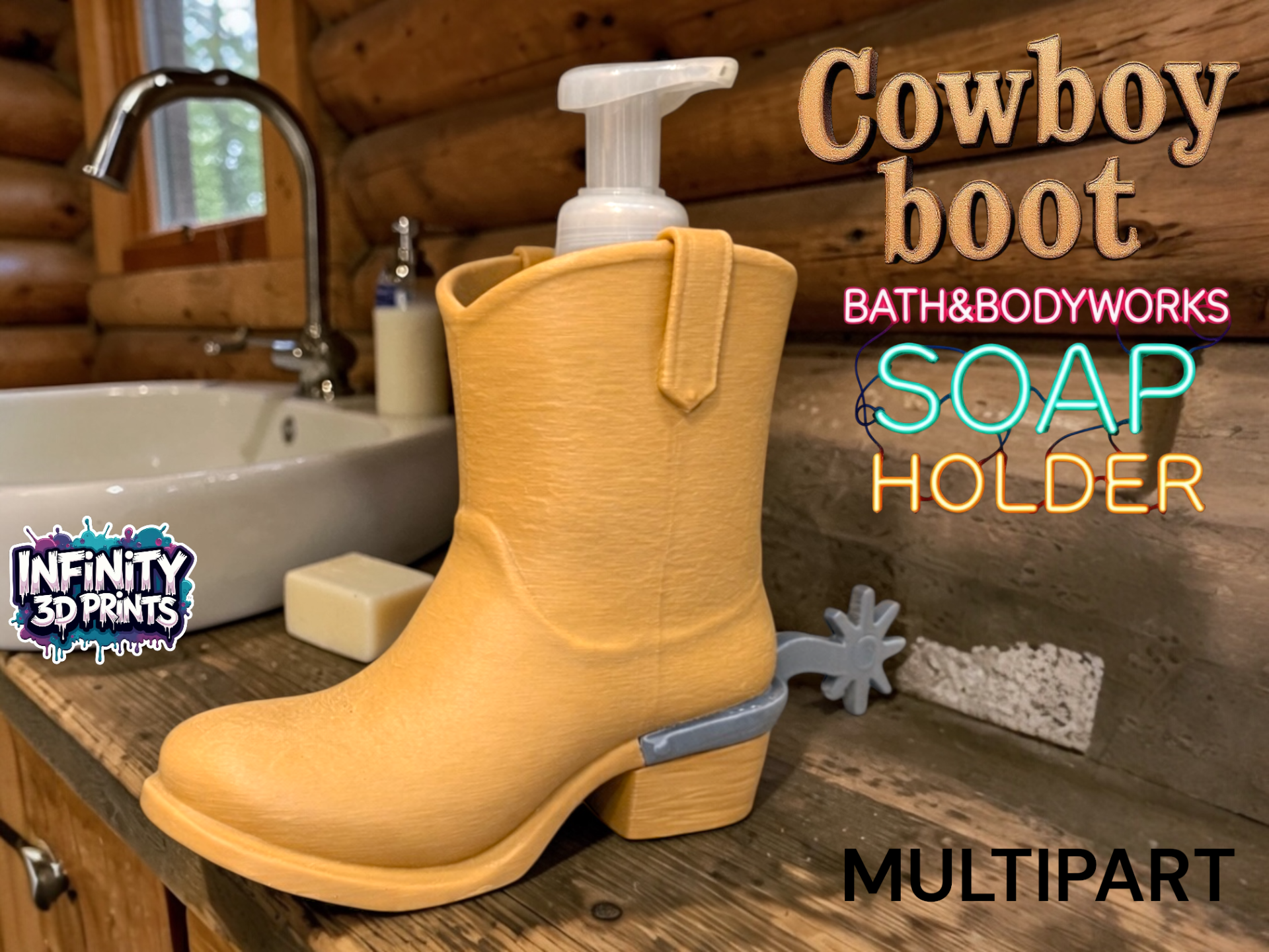 MULTIPART -COWBOY BOOT - BBW SOAP HOLDER 