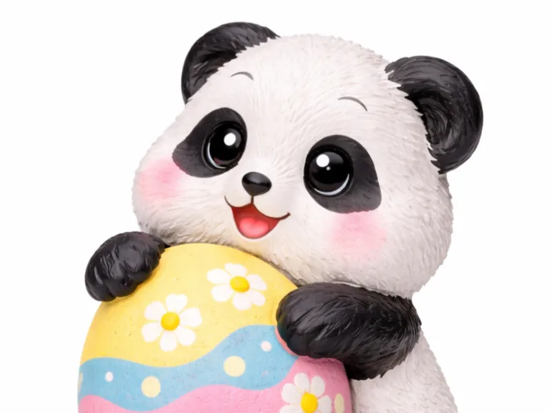 Cute Easter Panda Easy Print Perfect for Painting