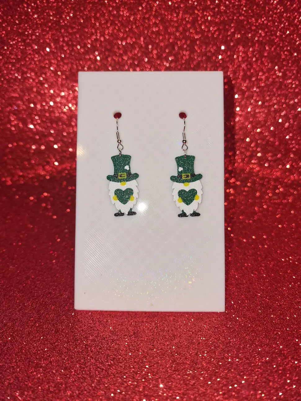 St Patrick's day earrings view 2