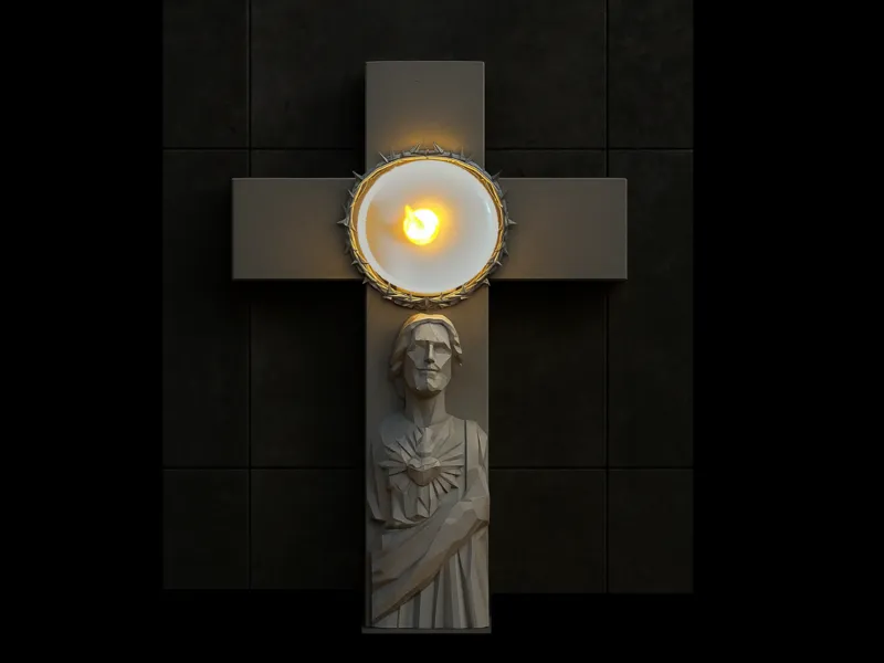 Jesus cross tealight candle