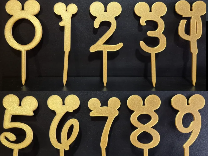 numbers 0-9 disney style topper cake
