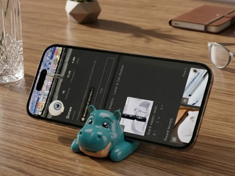 Hippo Keychain Phone Stand (HippoClip)