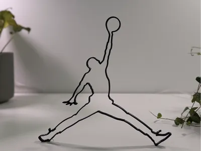 Air Jordan Desk Table Decor 2D Line Art