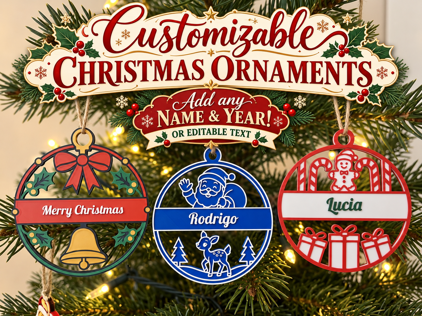 Editable Christmas decorations - 1