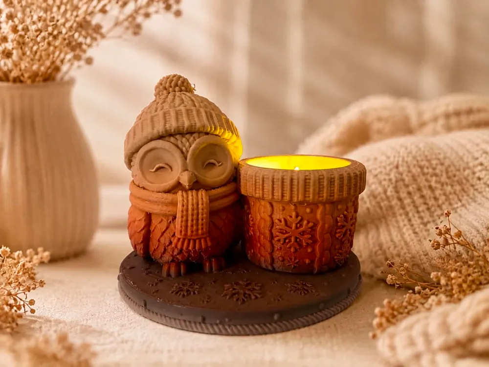 Accesorio de iluminación decorativa: Owl Winter Led Tealight Holder. Referencia del modelo original.