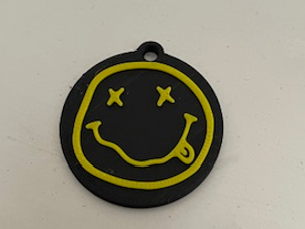 Nirvana logo keychain, smiley face, grunge
