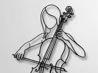 Arte Lineare Minimalista: Violoncellista
