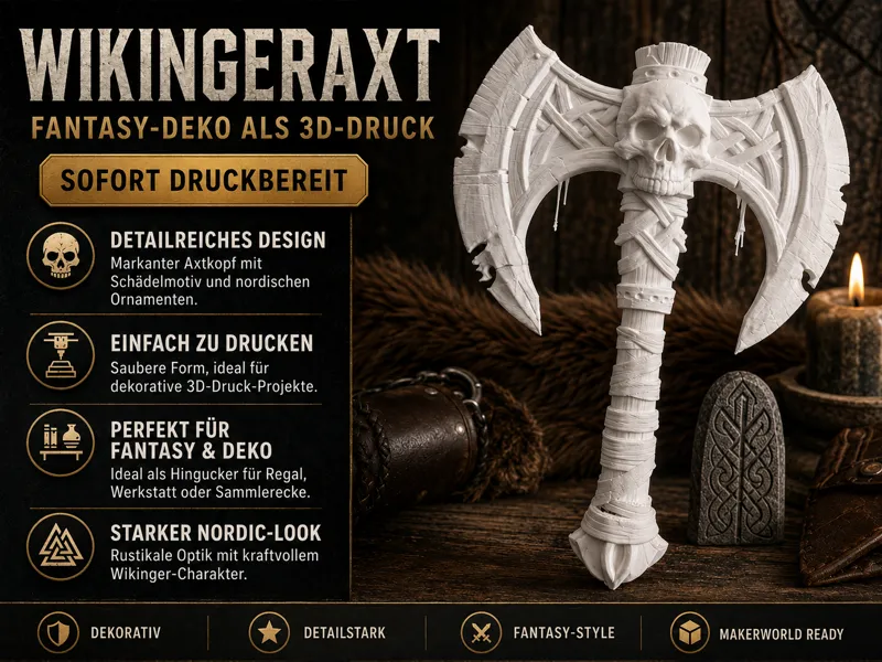 Doppelaxt Fantasy – dekorative Skull-Axt