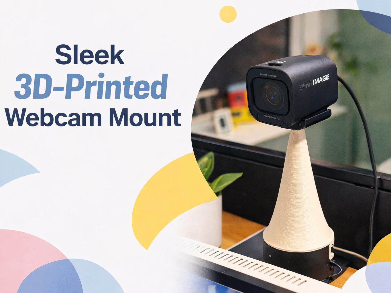 Webcam mount for LG Ergo Arm Cap with camera screw