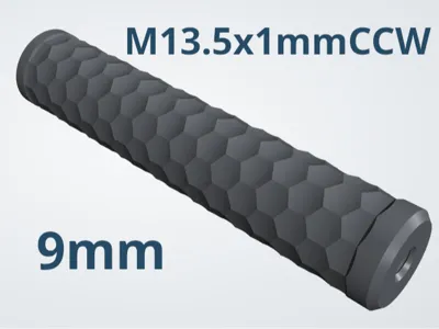 High Power Moderator Hexagon 9mm (M13.5mm CCW)