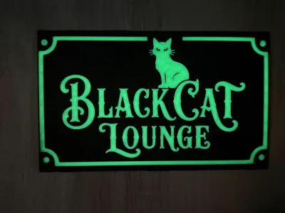 Black Cat Lounge Sign