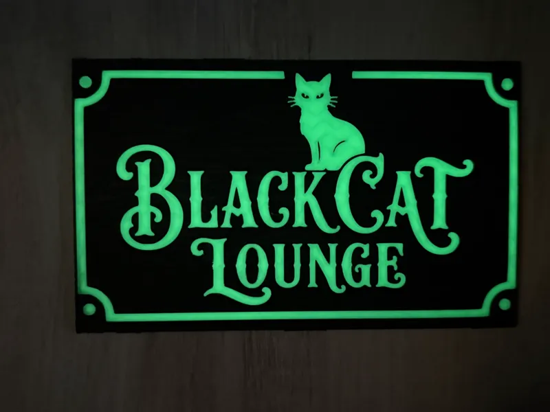 Black Cat Lounge Sign