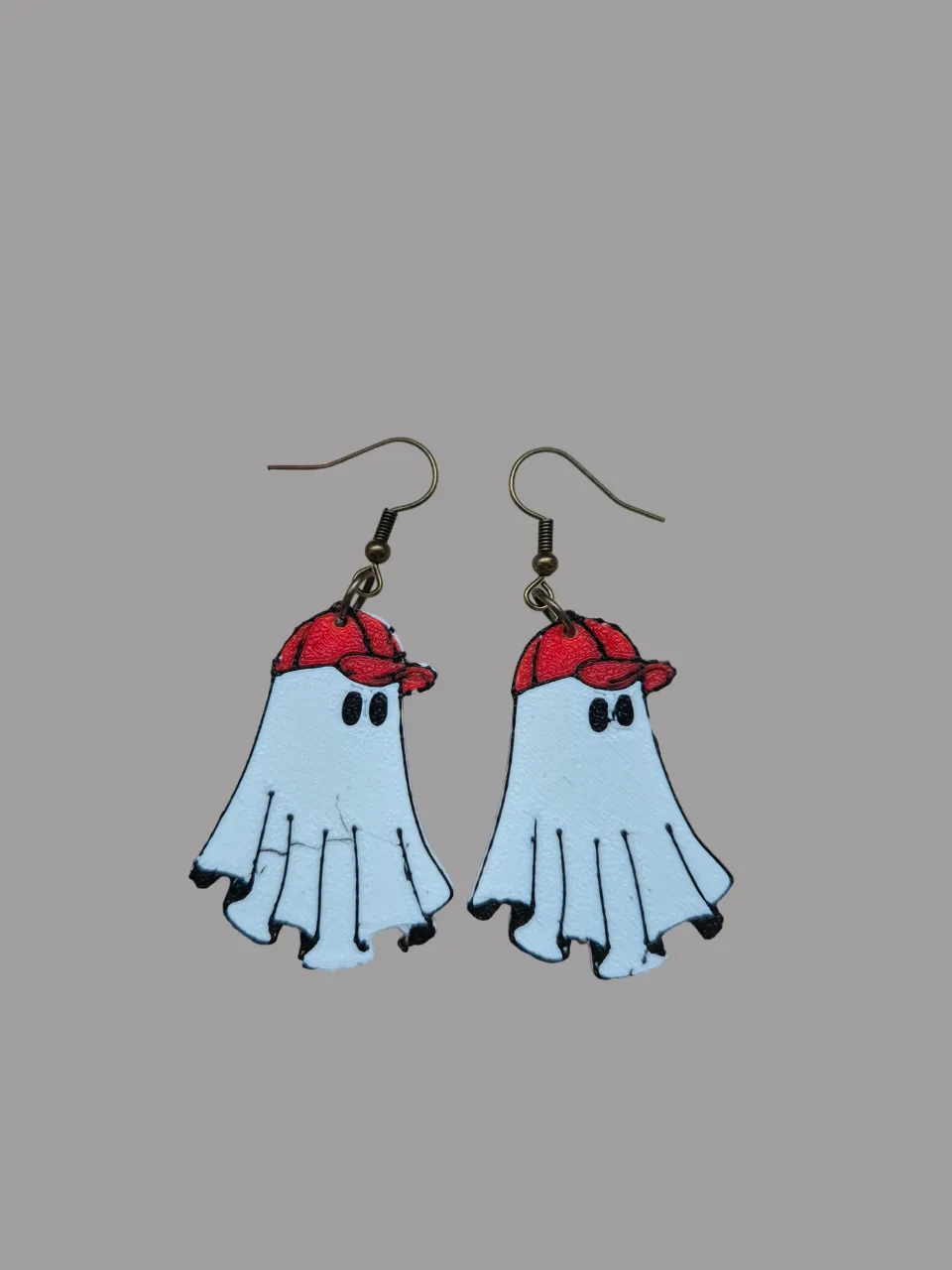 Multicolor Ghost Hat Halloween Earrings view 2