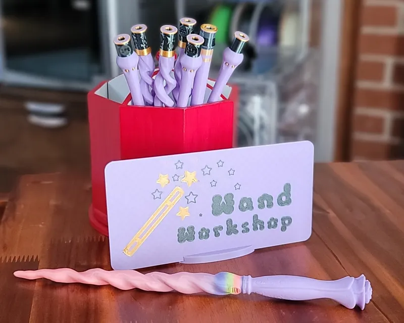 Wand Workshop Sign with Sign Stand