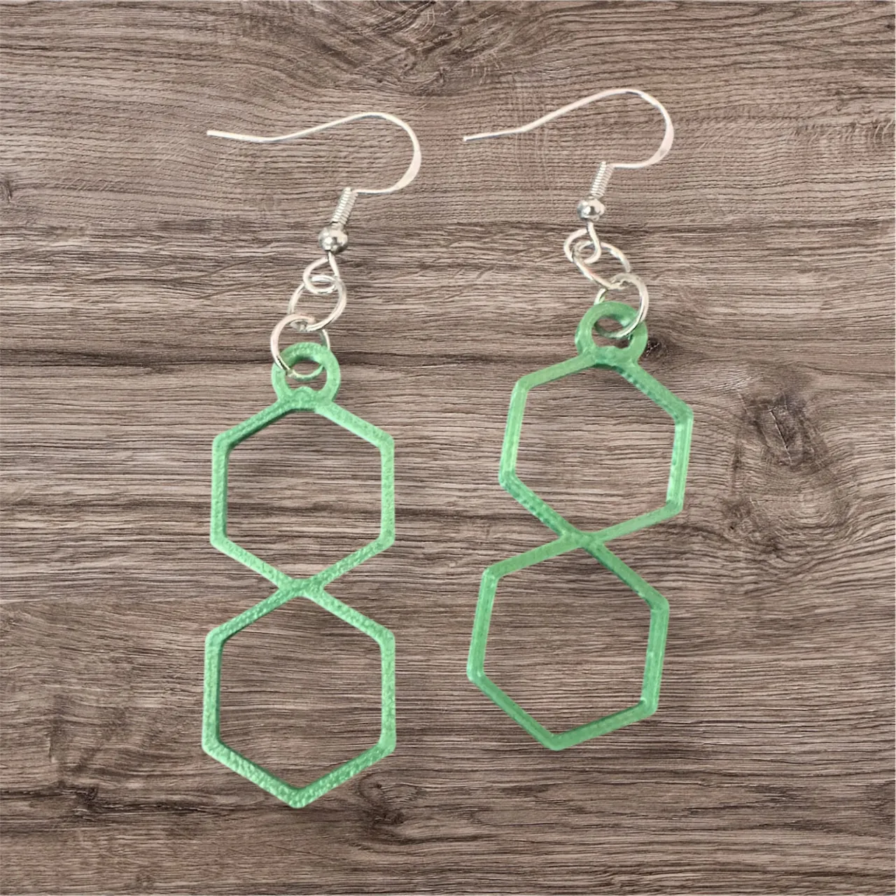 Hexagon 8 style earrings view 2