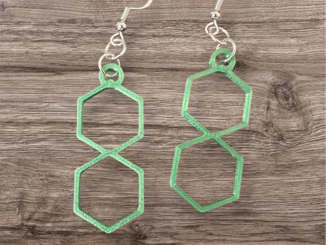 Hexagon 8 style earrings