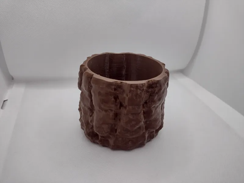 Voxel Log Planter Pot Wood Texture Planter