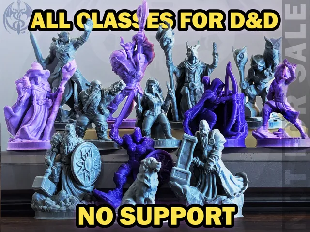All 12 Classes for DnD + Dog - Supportless minis