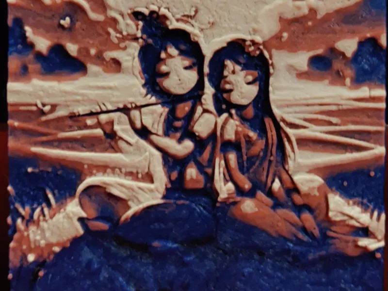 Krishna Radha under the moon