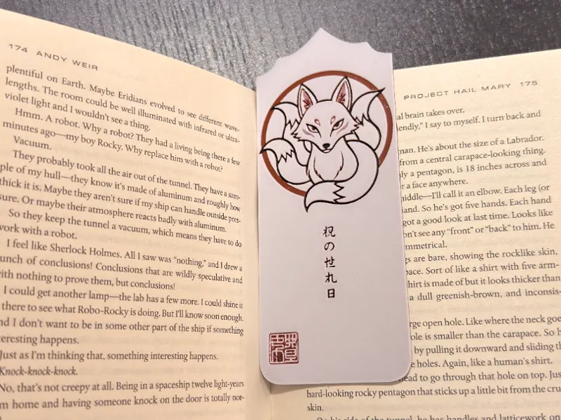 Japanese Fox Bookmark 