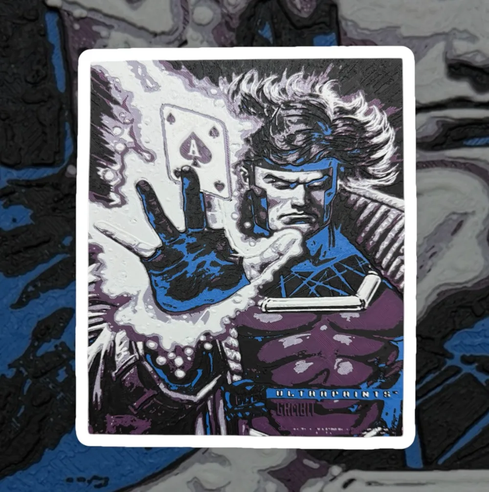 GAMBIT XMEN FLEER ULTRA CARD 3D PRINTED WALL DECOR by JJ_3D - MakerWorld