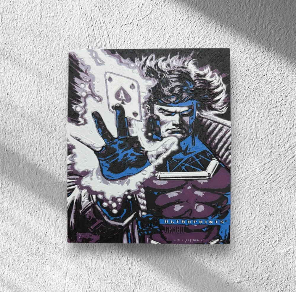 GAMBIT XMEN FLEER ULTRA CARD 3D PRINTED WALL DECOR by JJ_3D - MakerWorld