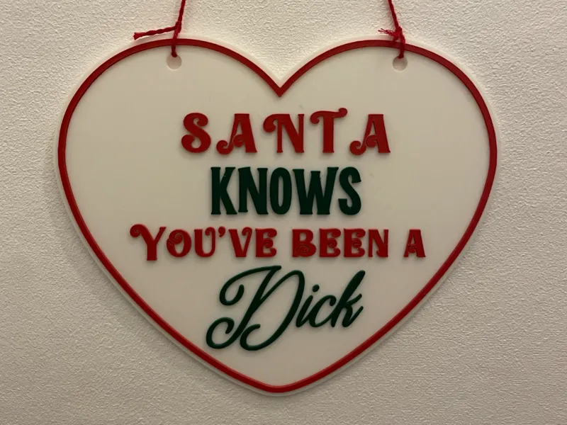 Santa Knows you've been a D1CK Christmas sighn