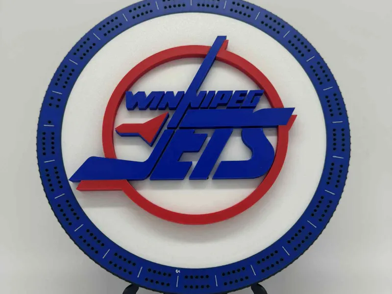 Jets Cribbage Board with custom pegs