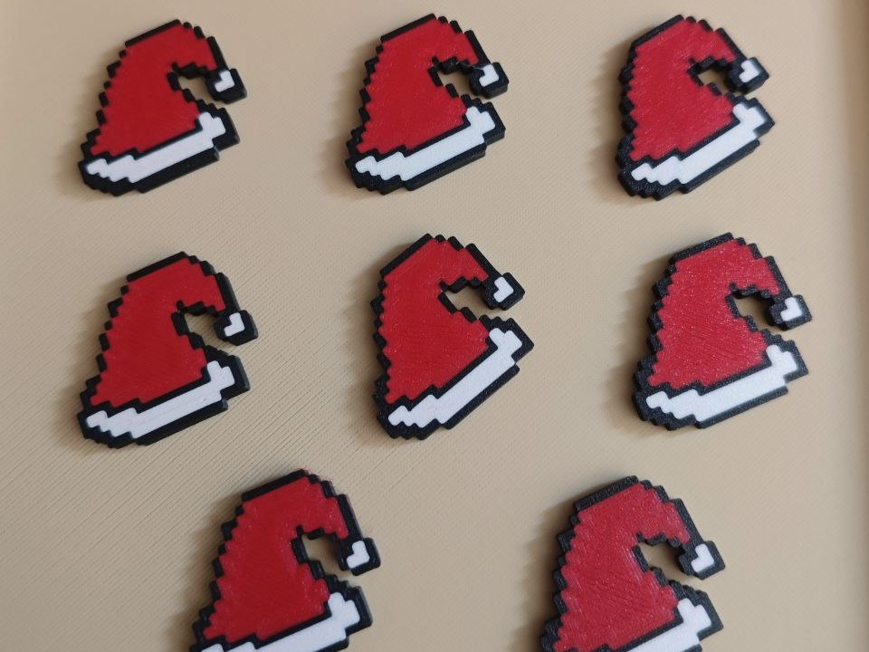 Santa Claus Papa Noel Hat magnet 8-bit