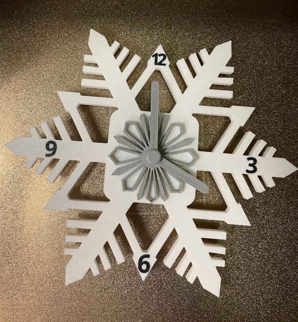 Wall Clock in Snowflake design - Free 3D Print Model - MakerWorld