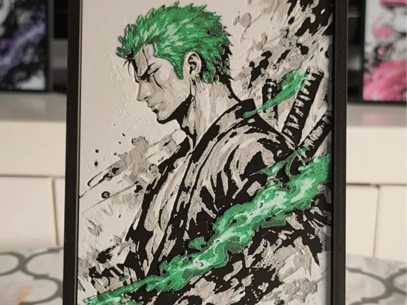 Zoro – One Piece | Arte de pared 3D Hueforge