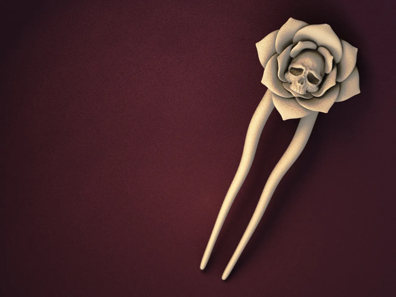 Mourning Rose - Twist Hairpin view 2