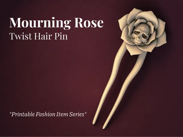 Mourning Rose - Twist Hairpin